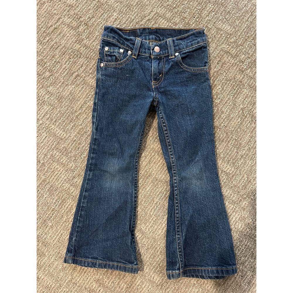 Levis 517 Girls Flare Regular Dark Wash Denim Jeans Bell Bottom Pants Size 4
